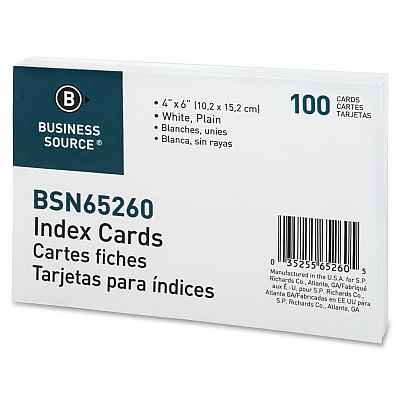 Business Source Plain Index Cards (BSN65260)