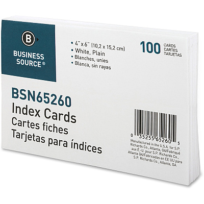 Business Source Plain Index Cards (BSN65260)