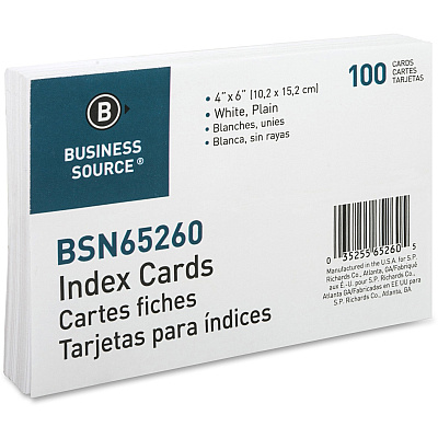 Business Source Plain Index Cards (BSN65260)