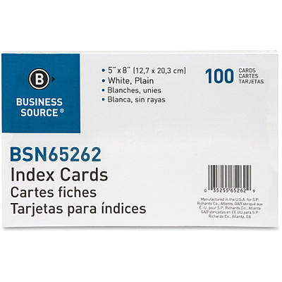 Business Source Plain Index Cards (BSN65262)