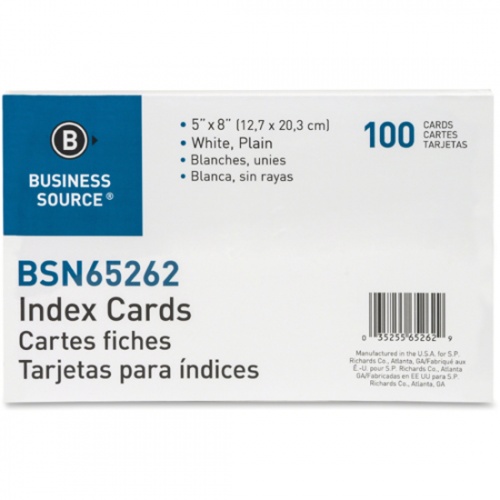 Business Source Plain Index Cards (65262)