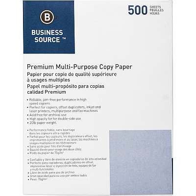 Business Source 3HP Premium Multipurpose Copy Paper - White (BSN36592)