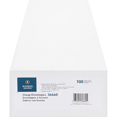 Business Source Heavy-duty Metal Clasp Envelopes (BSN36660)