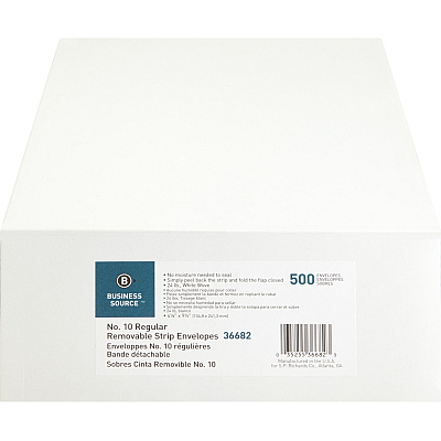 Business Source Regular Tint Peel/Seal Envelopes (BSN36682)