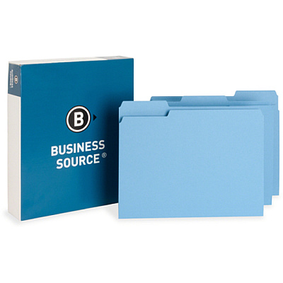 Business Source 1/3 Tab Cut Letter Recycled Top Tab File Folder (BSN65779)