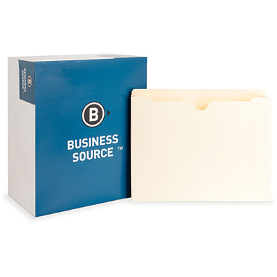 Business Source Straight Tab Cut Letter Recycled File Pocket (BSN65798)