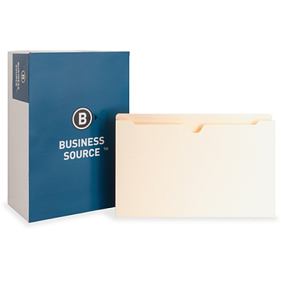 Business Source Straight Tab Cut Legal Recycled File Pocket (BSN65802)