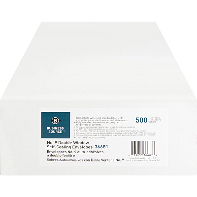 Business Source No. 9 Double Window Invoice Envelopes (BSN36681)