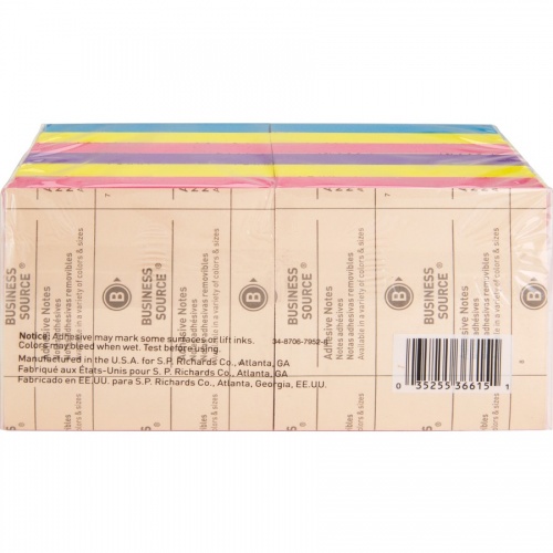 Business Source 3x3 Extreme Colors Adhesive Notes (36615)