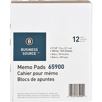 Business Source Plain Memo Pads (BSN65900)