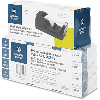 Business Source Invisible Tape Dispenser Value Pack (BSN32948)