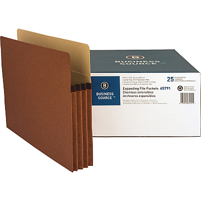 Business Source Straight Tab Cut Letter Recycled File Pocket (BSN65791)