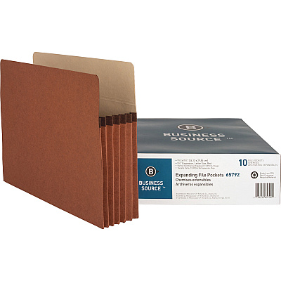 Business Source Straight Tab Cut Letter Recycled File Pocket (BSN65792)