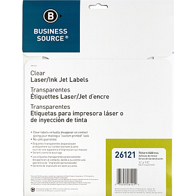 Business Source Clear Return Address Laser Labels (BSN26121)