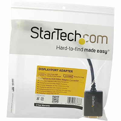 StarTech Displayport To Vga Adapter - Active Dp To Vga Converter - 1080p Video - Displayport Certified - Dp/dp++ Source To Vga Monitor Cable Adapter Dongle - L (DP2VGA2)