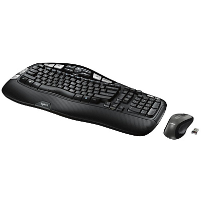 Logitech MK550 Wireless Wave Keyboard and Mouse Combo, Ergonomic Wave Design, Black (LOG920002555)