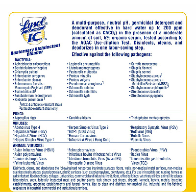 LYSOL Brand I.C. LYSOL Brand I.C. Quaternary Disinfectant Cleaner (RAC74983CT)