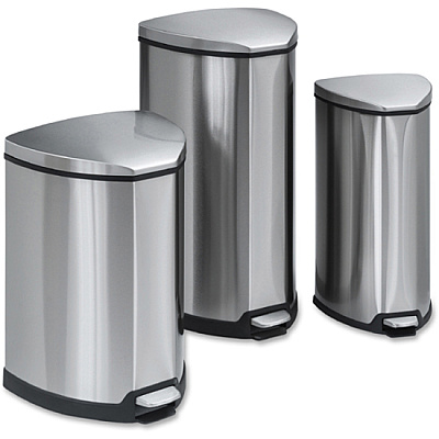 Safco Hands-free Step-on Stainless Receptacle (SAF9686SS)