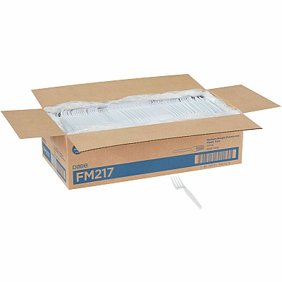 Dixie Medium-weight Disposable Forks Grab-N-Go by GP Pro (DXEFM217)