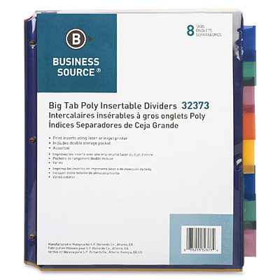 Business Source Double Pocket Index Dividers (BSN32373)