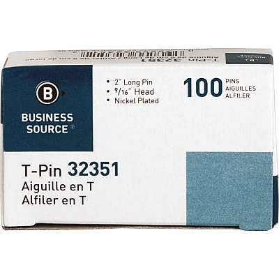 Business Source High Quality Steel T-pins (BSN32351)