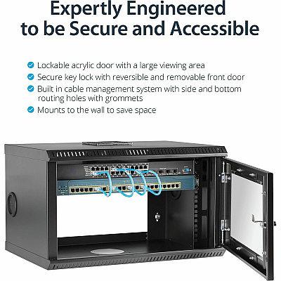 StarTech 6u 19in Wall Mount Server Rack Cabinet (RK619WALL)