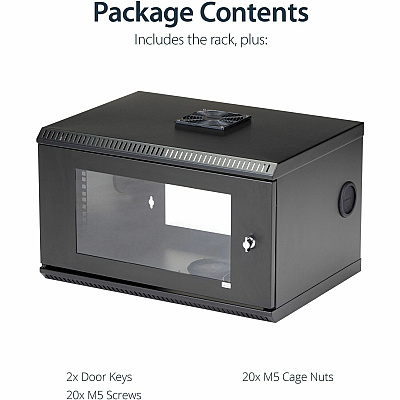 StarTech 6u 19in Wall Mount Server Rack Cabinet (RK619WALL)
