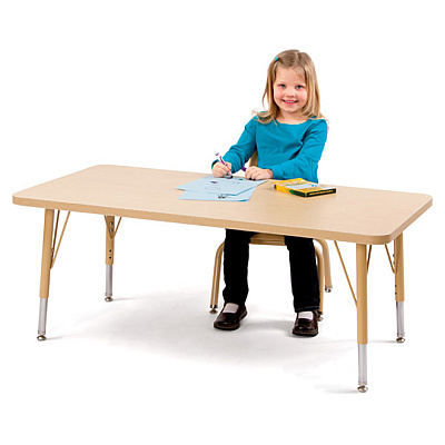 Jonti-Craft Berries Elementary Height Gray Top Rectangular Table (6478JCE008)