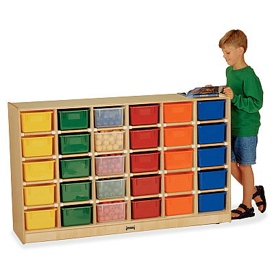 Jonti-Craft Rainbow Accents 30 Cubbie-trays Mobile Storage Unit (0431JC)