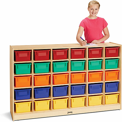 Jonti-Craft Rainbow Accents 30 Cubbie-trays Mobile Storage Unit (0431JC)