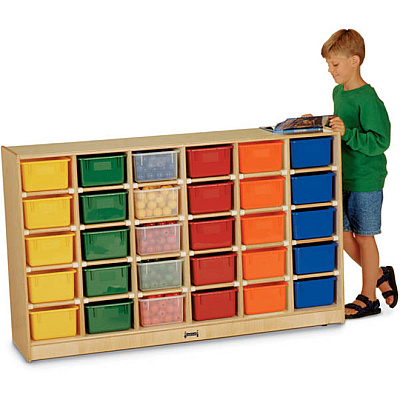 Jonti-Craft Rainbow Accents 30 Cubbie-trays Mobile Storage Unit (04310JC)