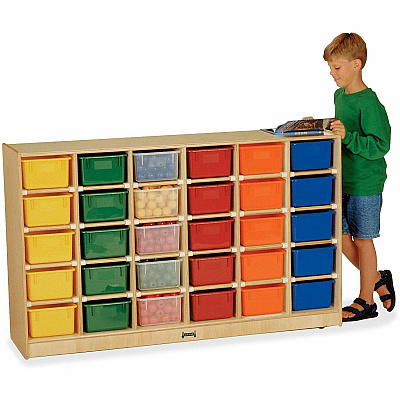 Jonti-Craft Rainbow Accents 30 Cubbie Mobile Storage (0430JC)
