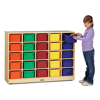 Jonti-Craft Rainbow Accents 25 Cubbie Mobile Storage (0425JC)