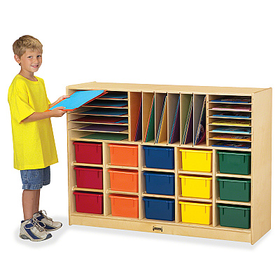 Jonti-Craft Rainbow Accents Colored Tray Sectional Cubbie Storage (0416JC)