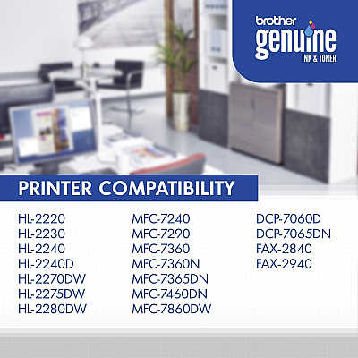 Brother Genuine TN450 Mono Laser High Yield Black Toner Cartridge
