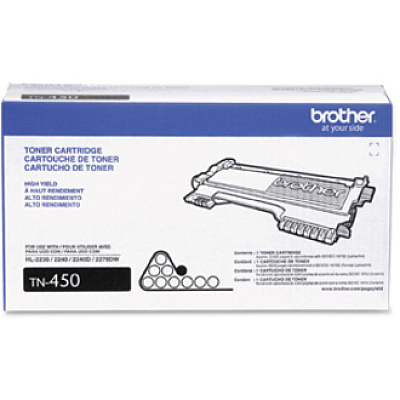 Brother Genuine TN450 Mono Laser High Yield Black Toner Cartridge