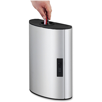 Durable Brushed Aluminum Combo Lock 54-Key Cabinet with Drop Box (DBL196823)