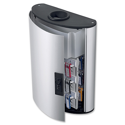 Durable Brushed Aluminum Combo Lock 54-Key Cabinet with Drop Box (DBL196823)