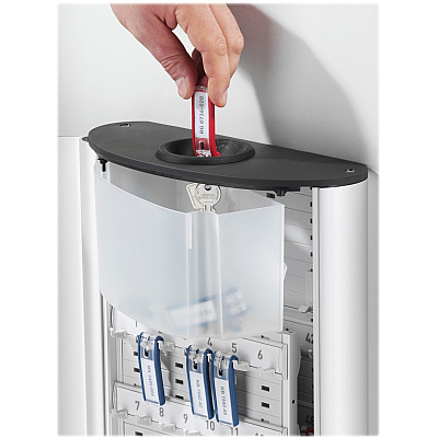 Durable Brushed Aluminum Combo Lock 54-Key Cabinet with Drop Box (DBL196823)
