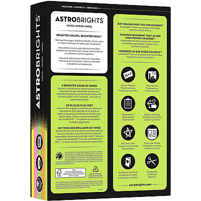 Astrobrights Color Copy Paper - "Neon" ,  5 Assorted Colours (WAU20270)
