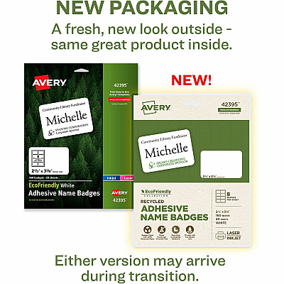 Avery Eco-friendly Premium Name Badge Labels (AVE42395)