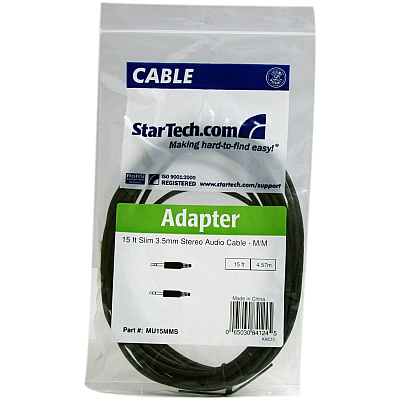 StarTech 15 Ft Slim 3.5mm Stereo Audio Cable Mm (MU15MMS)