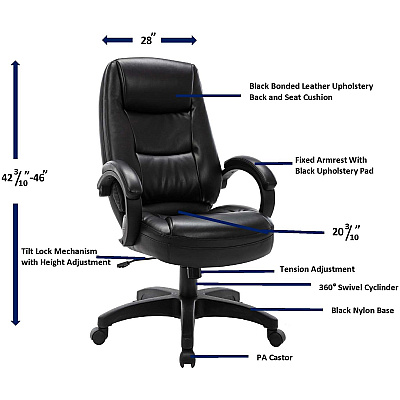 Lorell Westlake Series Executive High-Back Chair (LLR63286)