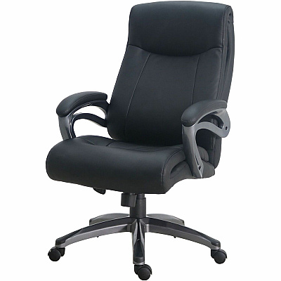 Lorell Executive High-Back Chair with Gun Metal Base (LLR69516)
