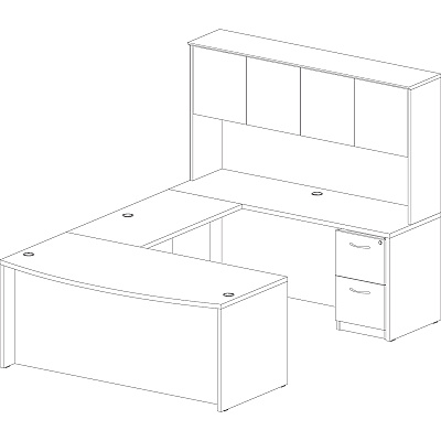 Lorell Essentials Series Bowfront Desk Shell (LLR69370)