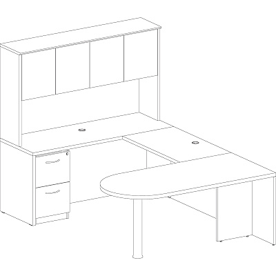 Lorell Essentials Series Stack-on Hutch with Doors (LLR69383)