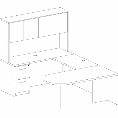 Lorell Essentials Peninsula Desk Box 1/2 (LLR69380)