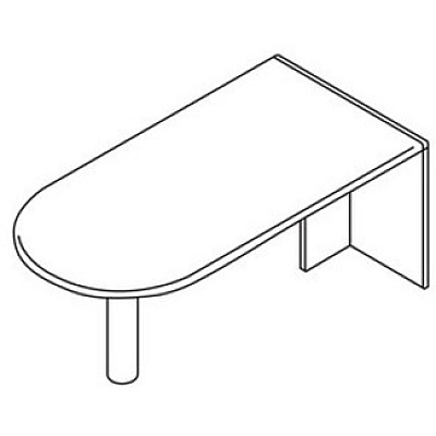 Lorell Essentials Peninsula Desk Box 1/2 (LLR69415)