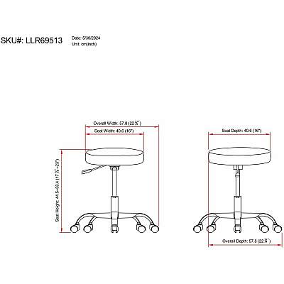 Lorell Backless Pneumatic-Lift Stool (LLR69513)