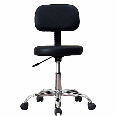 Lorell 16" Round Seat Pneumatic-Lift Stool with Back (LLR69511)